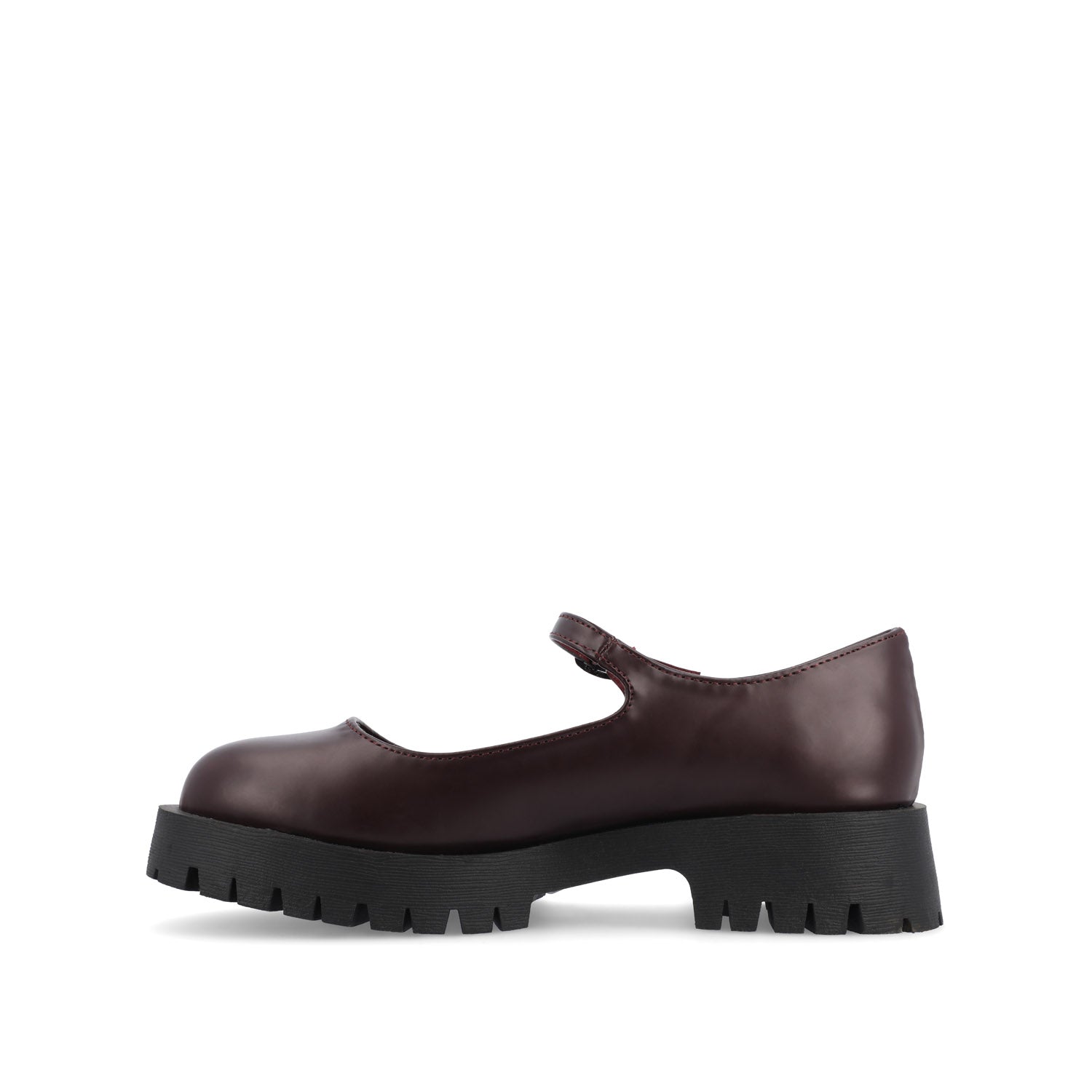Journee KAMIE LUG SOLE MARY JANE FLATS - Wine PU