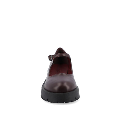 Journee KAMIE LUG SOLE MARY JANE FLATS - Wine PU