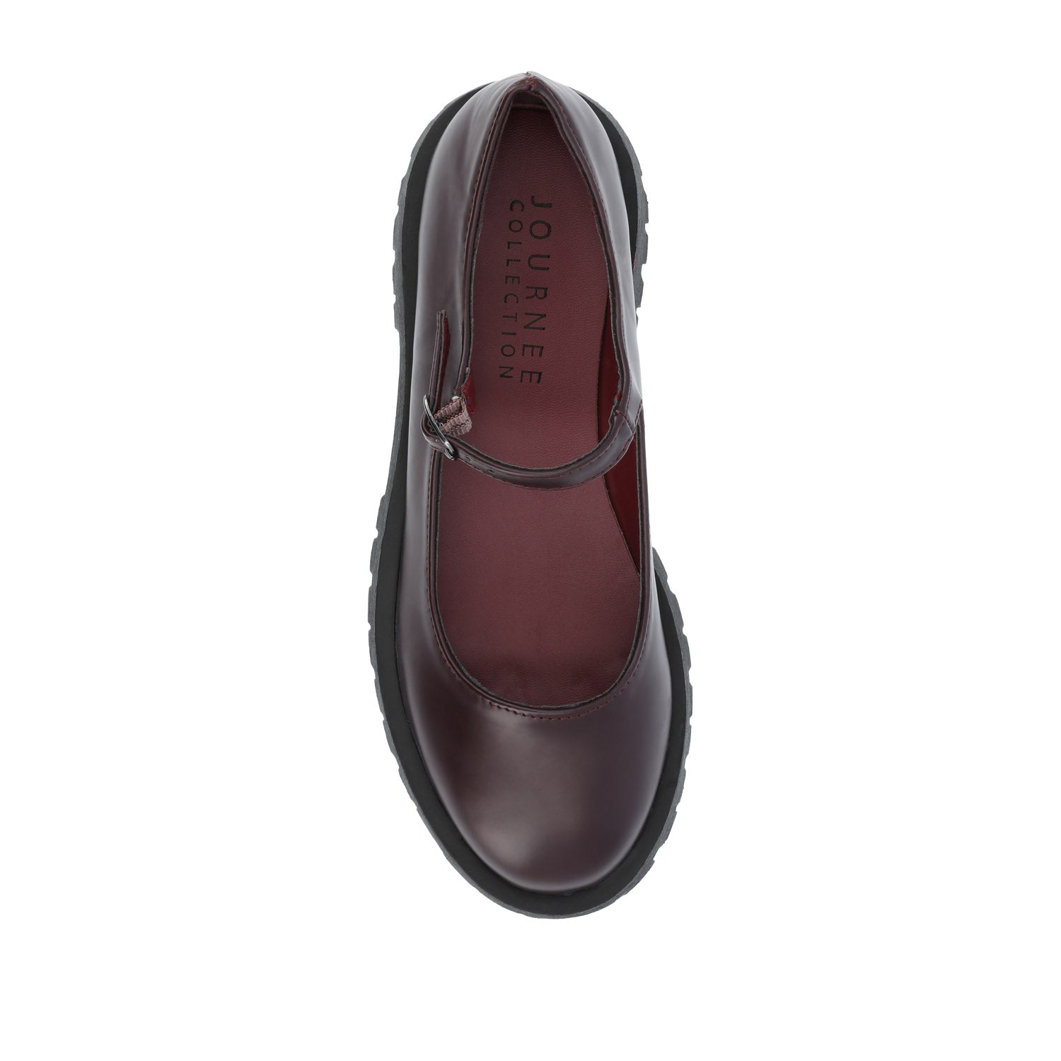 Journee KAMIE LUG SOLE MARY JANE FLATS - Wine PU