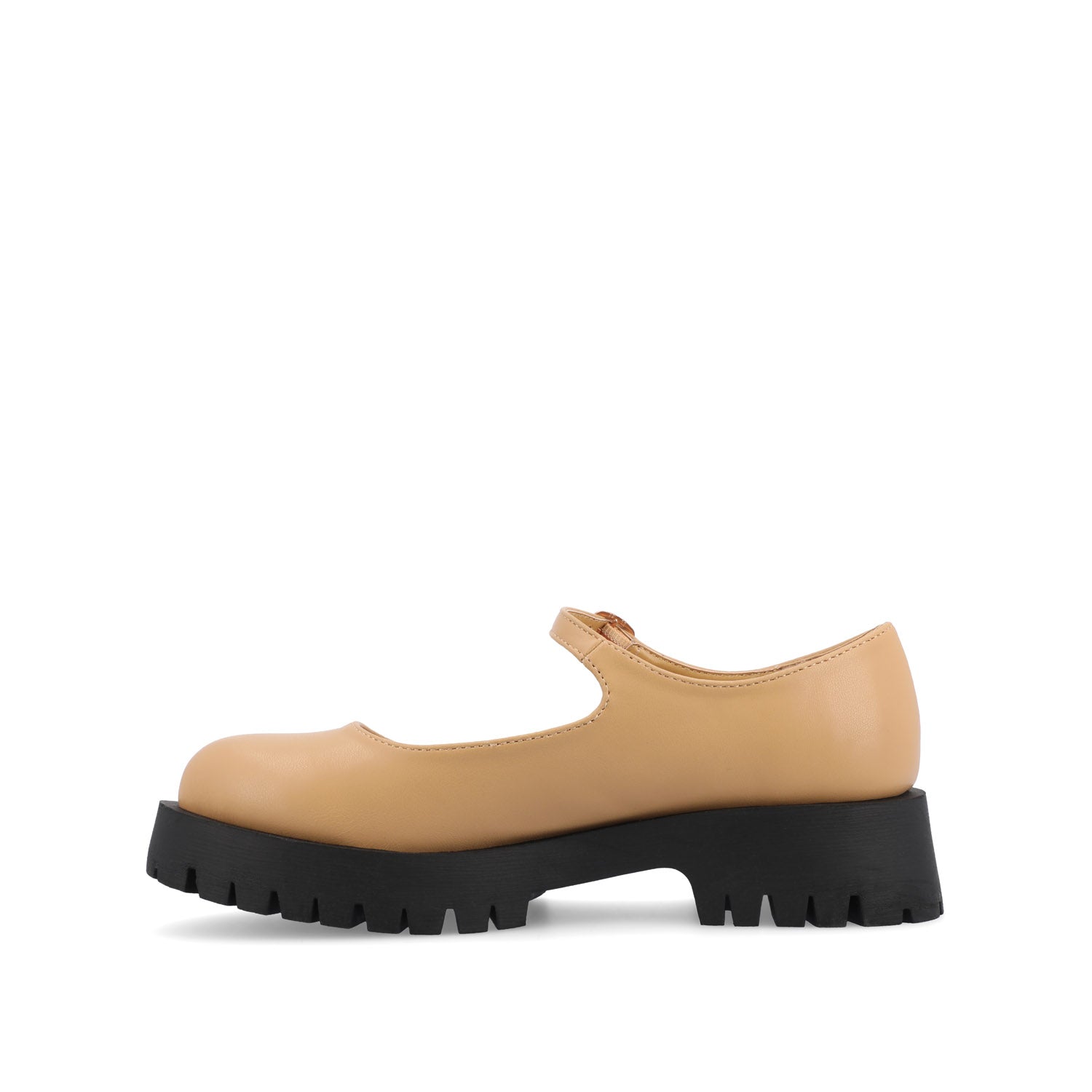Journee KAMIE LUG SOLE MARY JANE FLATS - Tan PU