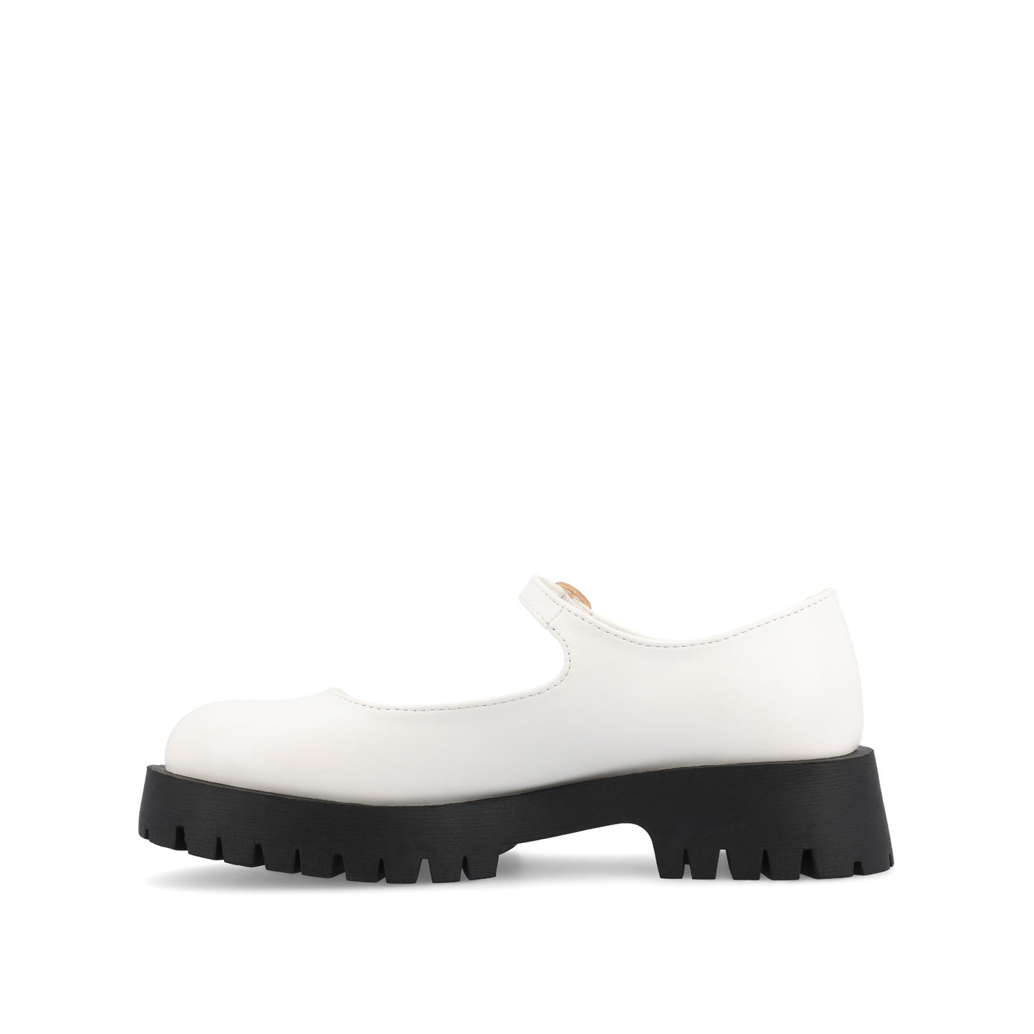 Journee KAMIE LUG SOLE MARY JANE FLATS - White PU