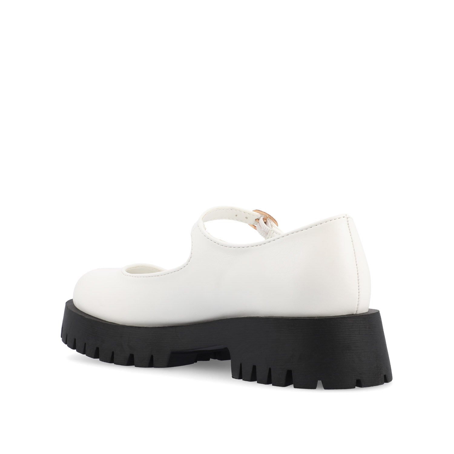 Journee KAMIE LUG SOLE MARY JANE FLATS - White PU