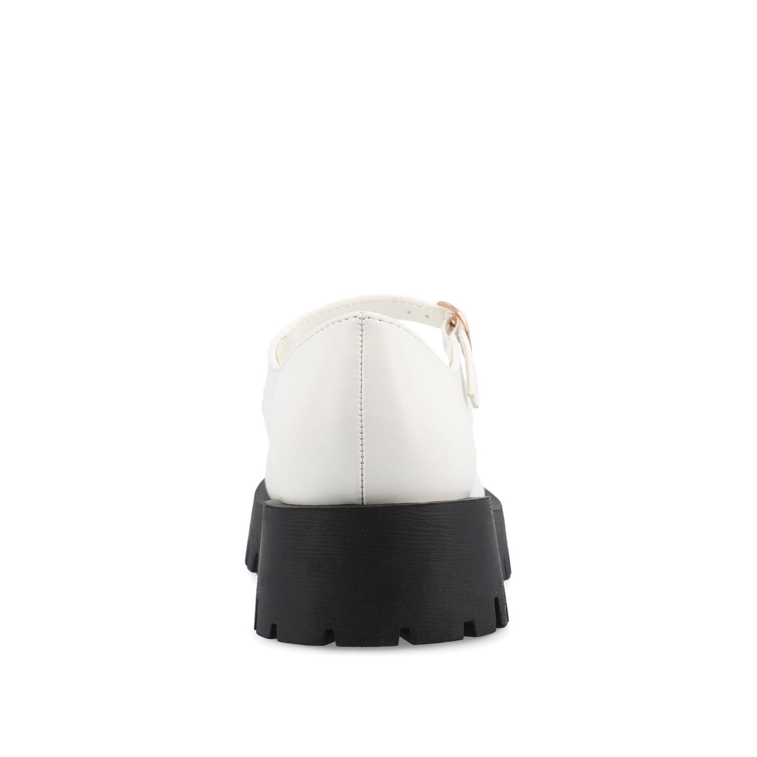 Journee KAMIE LUG SOLE MARY JANE FLATS - White PU