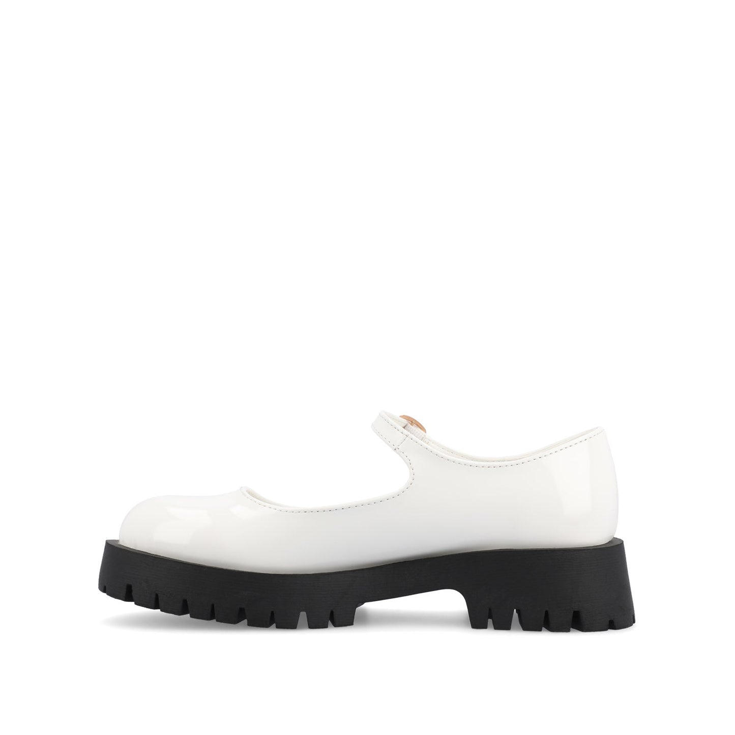 Journee KAMIE LUG SOLE MARY JANE FLATS - White Patent