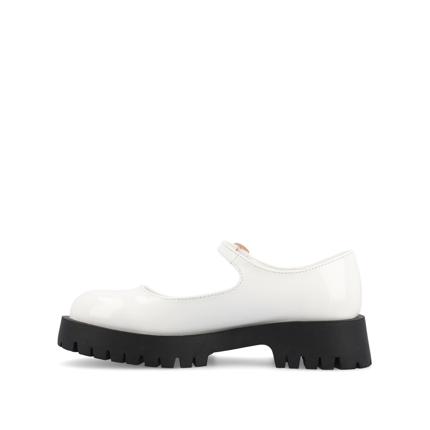 Journee KAMIE LUG SOLE MARY JANE FLATS - White Patent