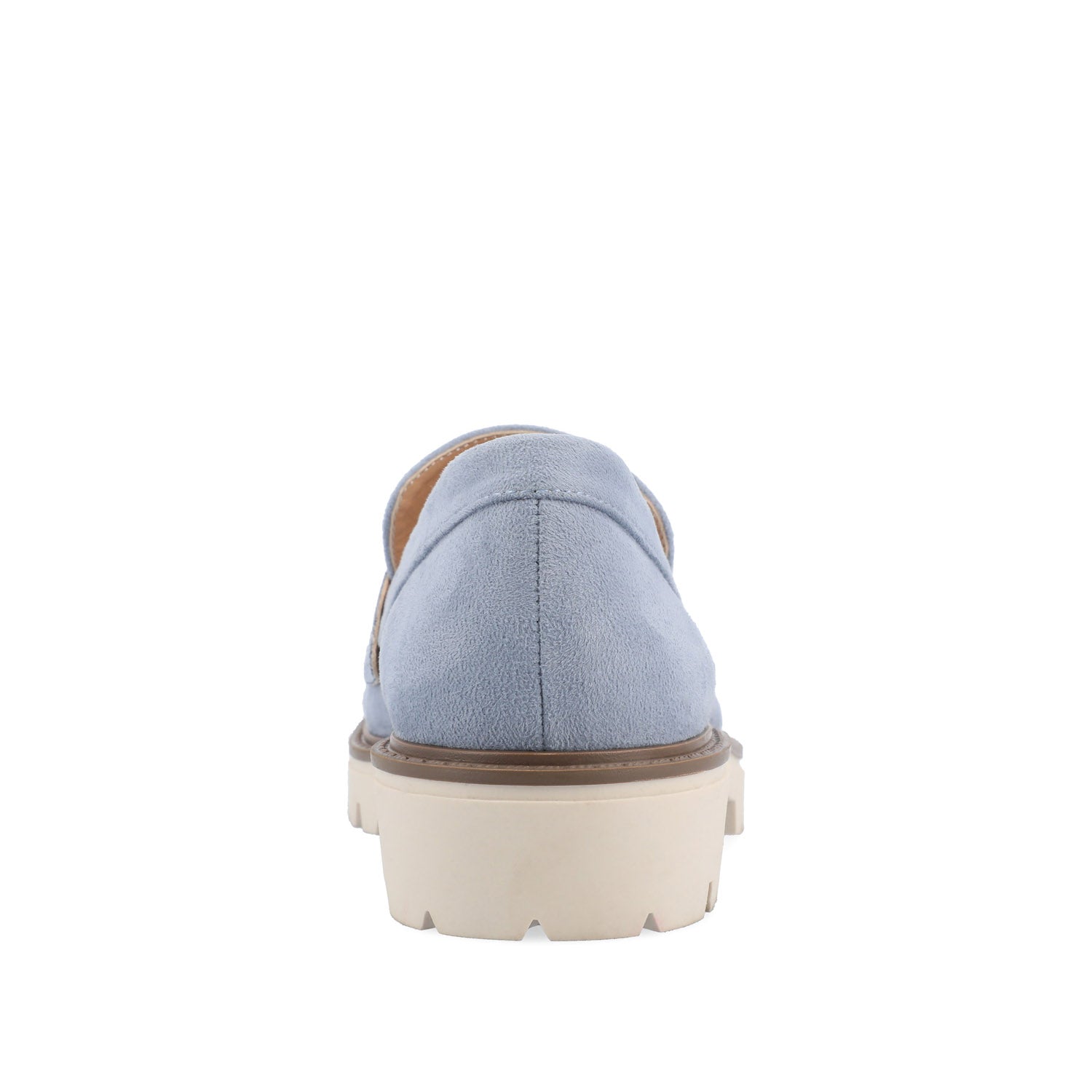 Journee KENLY LOAFER FLATS IN FAUX SUEDE - Light Blue Faux Suede
