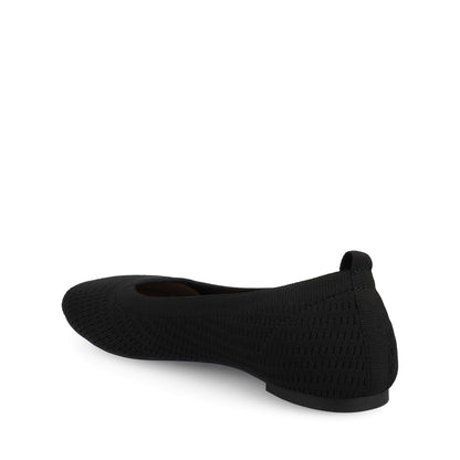 Journee MARYANN KNIT FABRIC BALLET FLATS - Black Knit