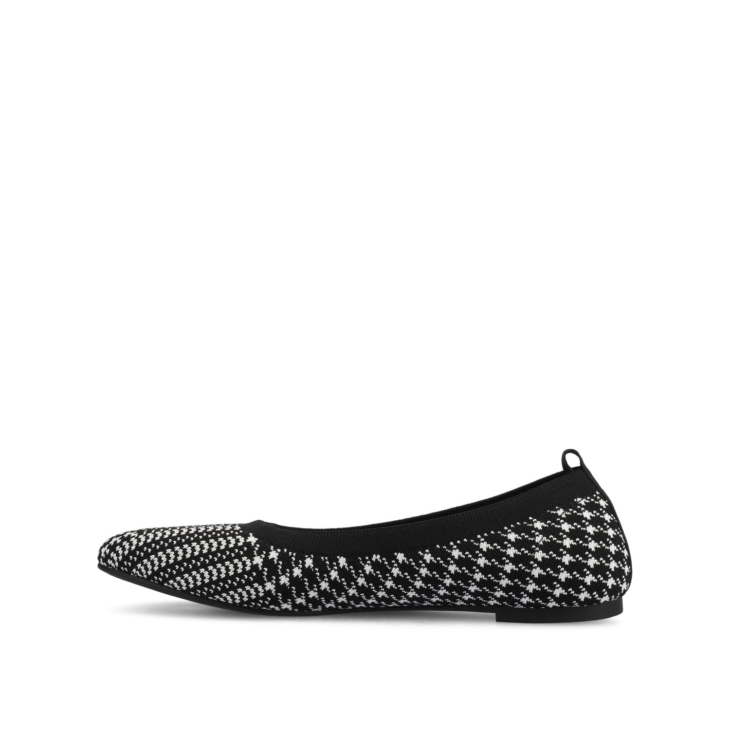 Journee MARYANN KNIT FABRIC BALLET FLATS - Black and White Knit