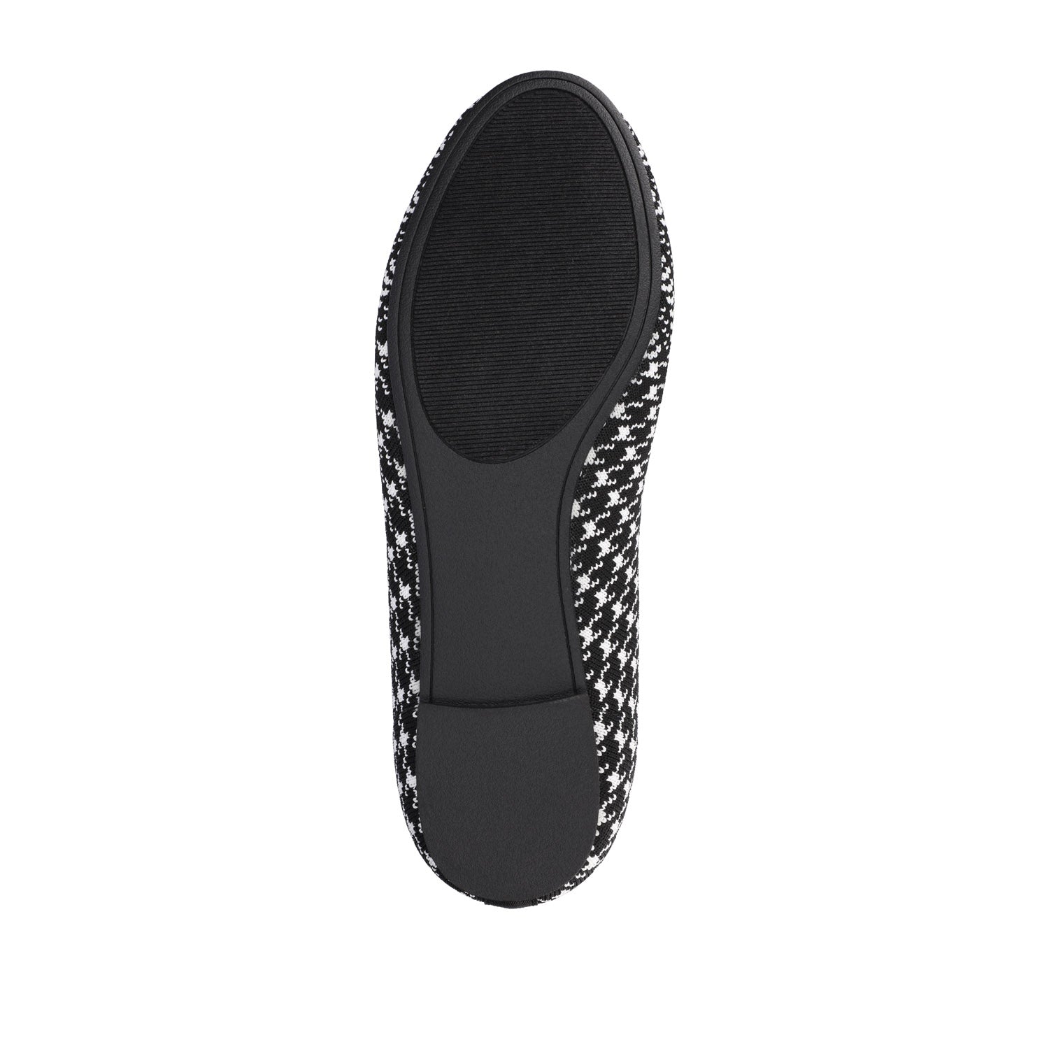 Journee MARYANN KNIT FABRIC BALLET FLATS - Black and White Knit
