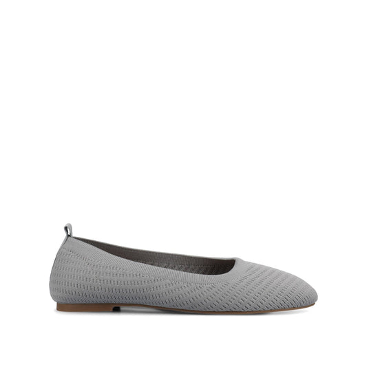 Journee MARYANN KNIT FABRIC BALLET FLATS - Grey Knit