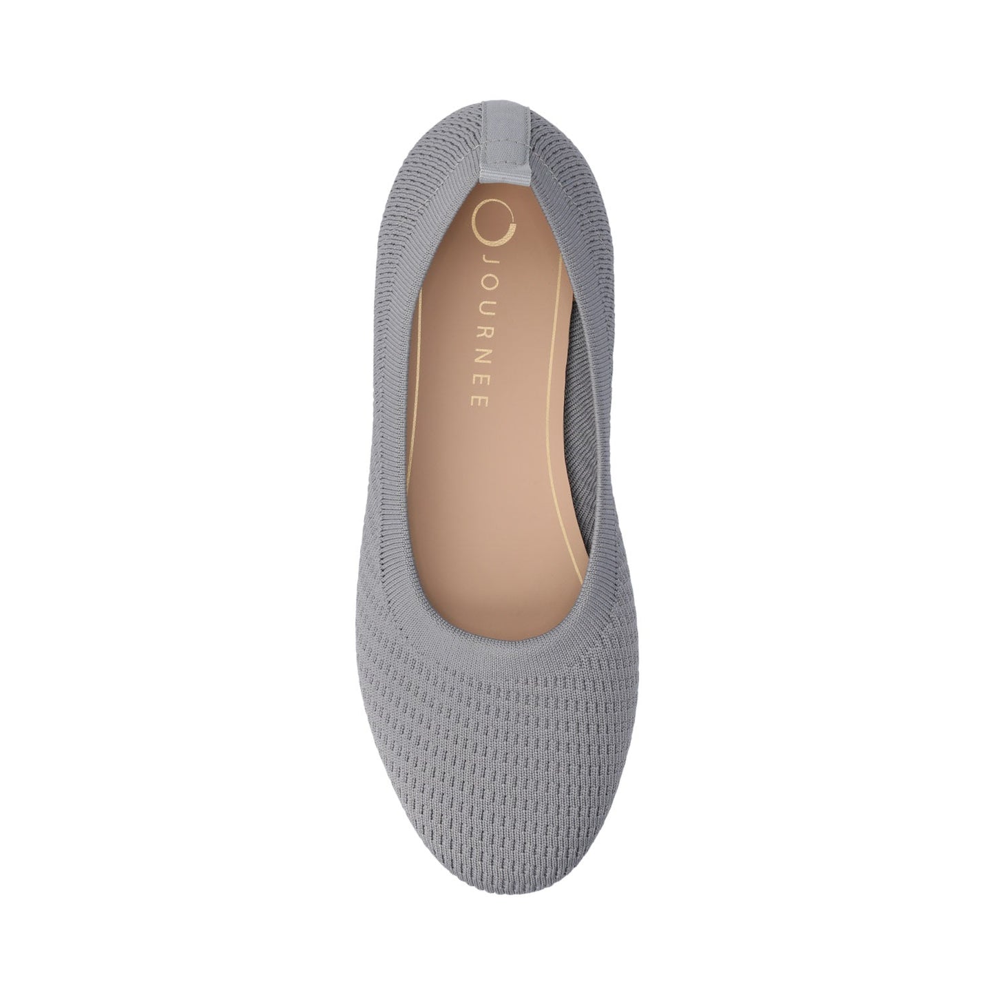Journee MARYANN KNIT FABRIC BALLET FLATS - Grey Knit