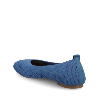 Journee MARYANN KNIT FABRIC BALLET FLATS - Blue Knit