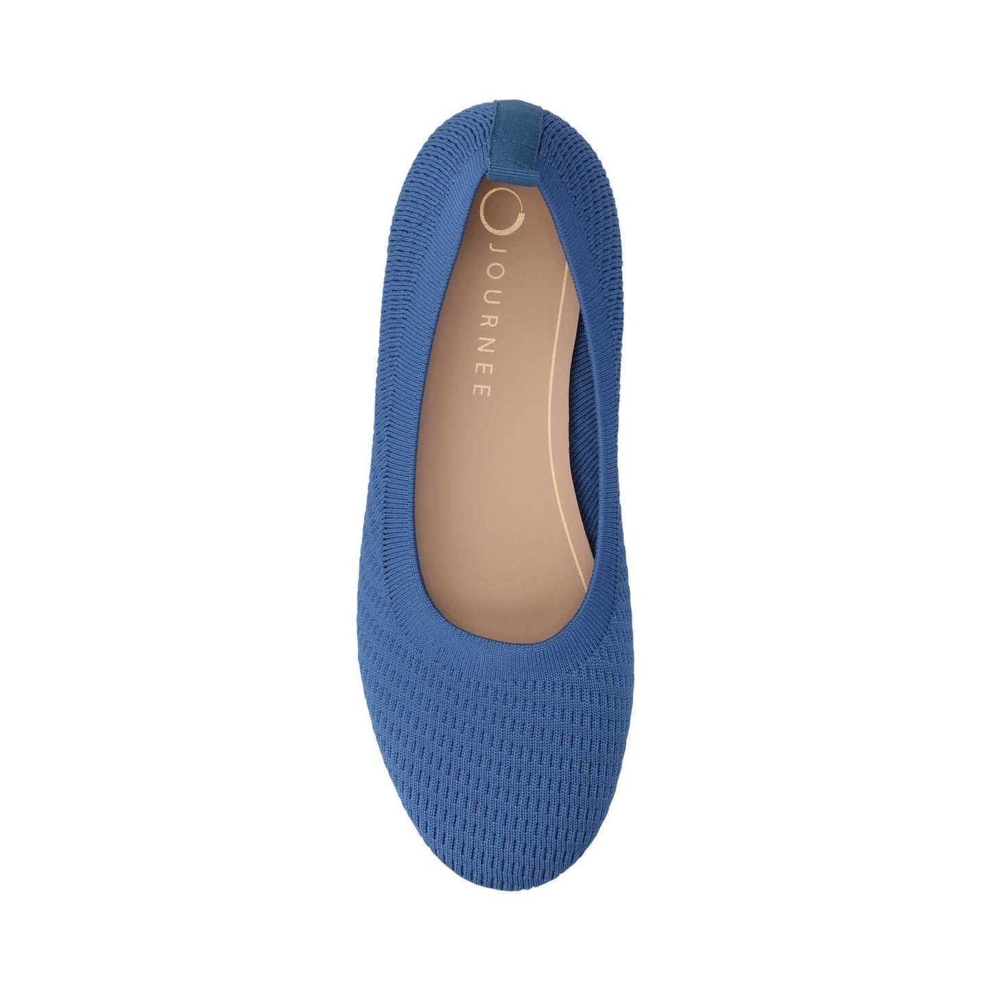 Journee MARYANN KNIT FABRIC BALLET FLATS - Blue Knit