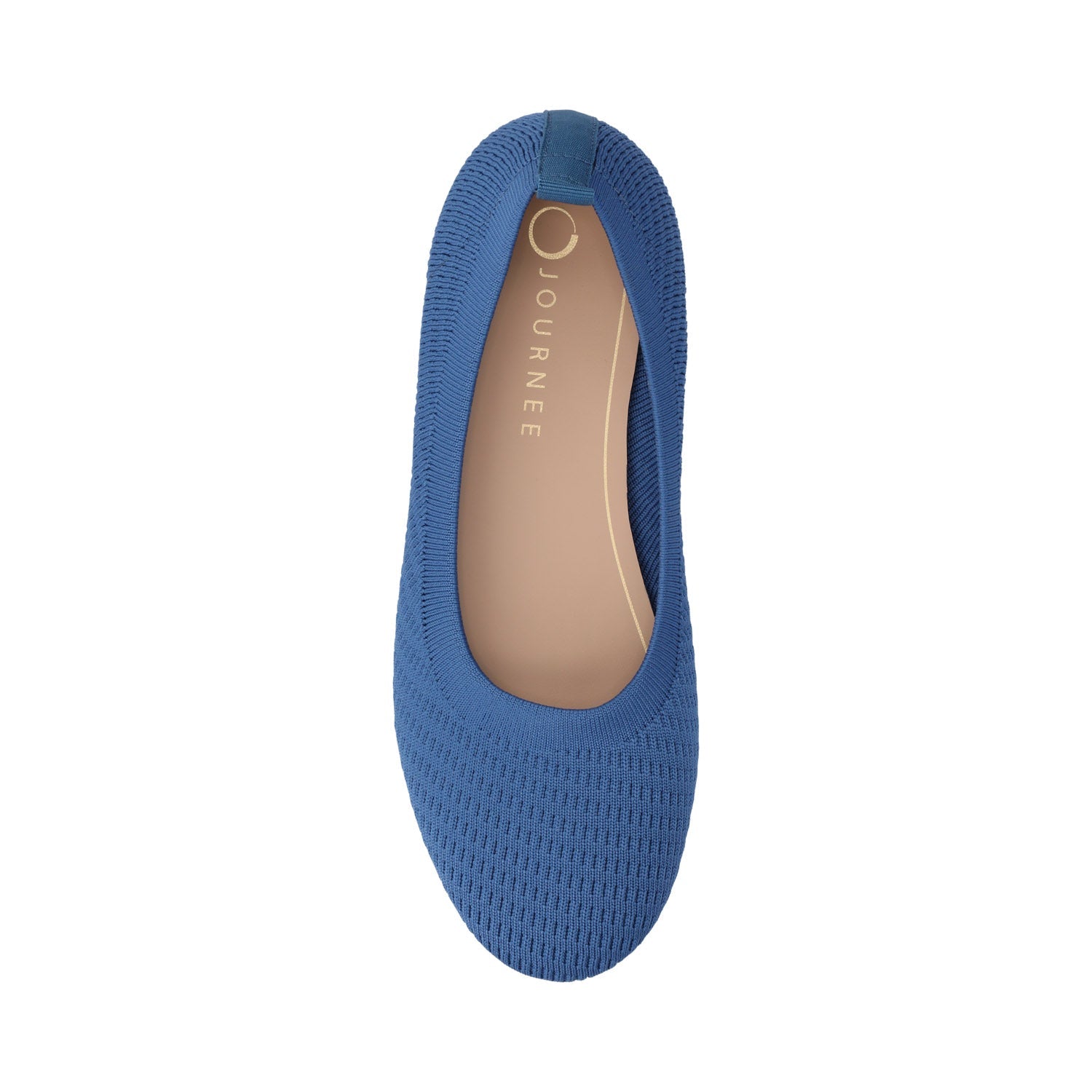 Journee MARYANN KNIT FABRIC BALLET FLATS - Blue Knit
