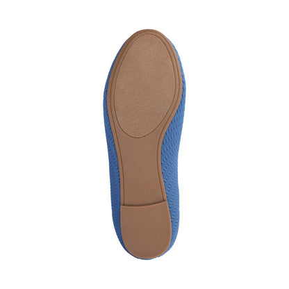 Journee MARYANN KNIT FABRIC BALLET FLATS - Blue Knit