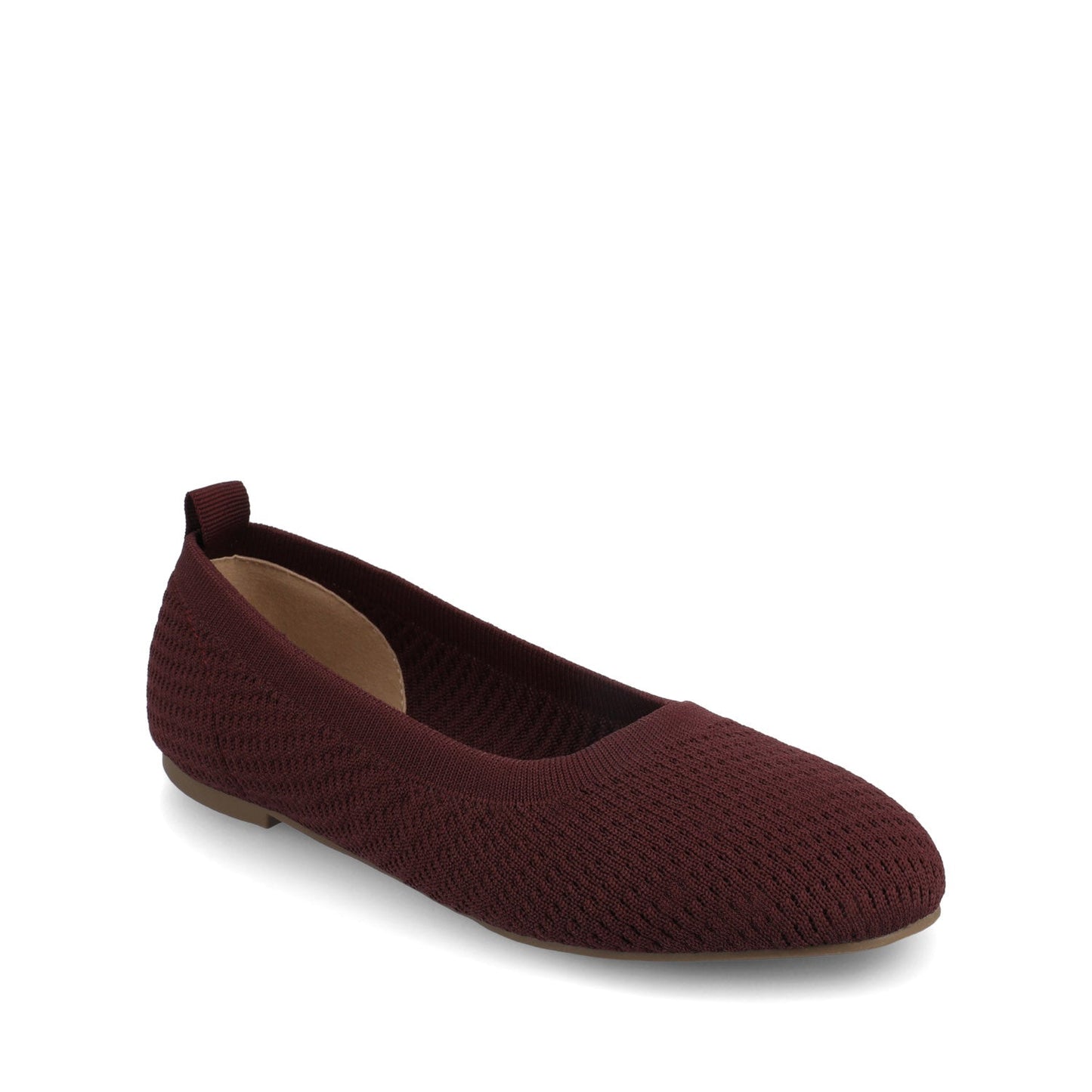 Journee MARYANN KNIT FABRIC BALLET FLATS - Plum Knit