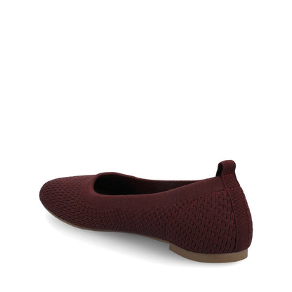 Journee MARYANN KNIT FABRIC BALLET FLATS - Plum Knit