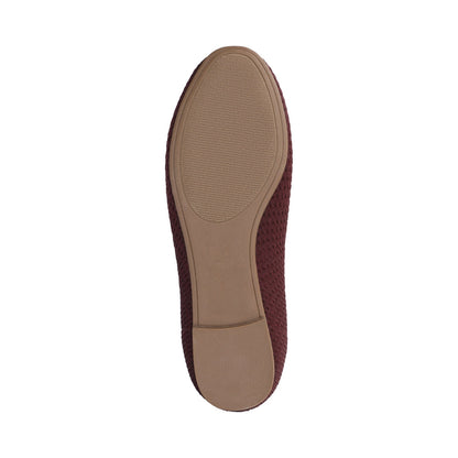 Journee MARYANN KNIT FABRIC BALLET FLATS - Plum Knit