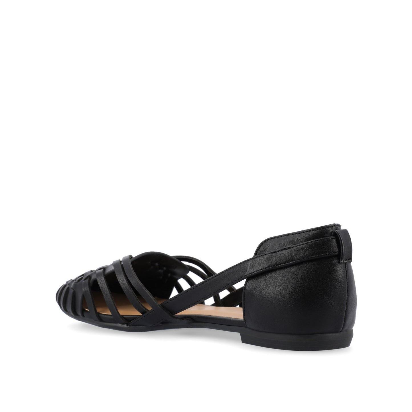 Journee EKKO WOVEN FLATS IN VEGAN LEATHER - Black PU
