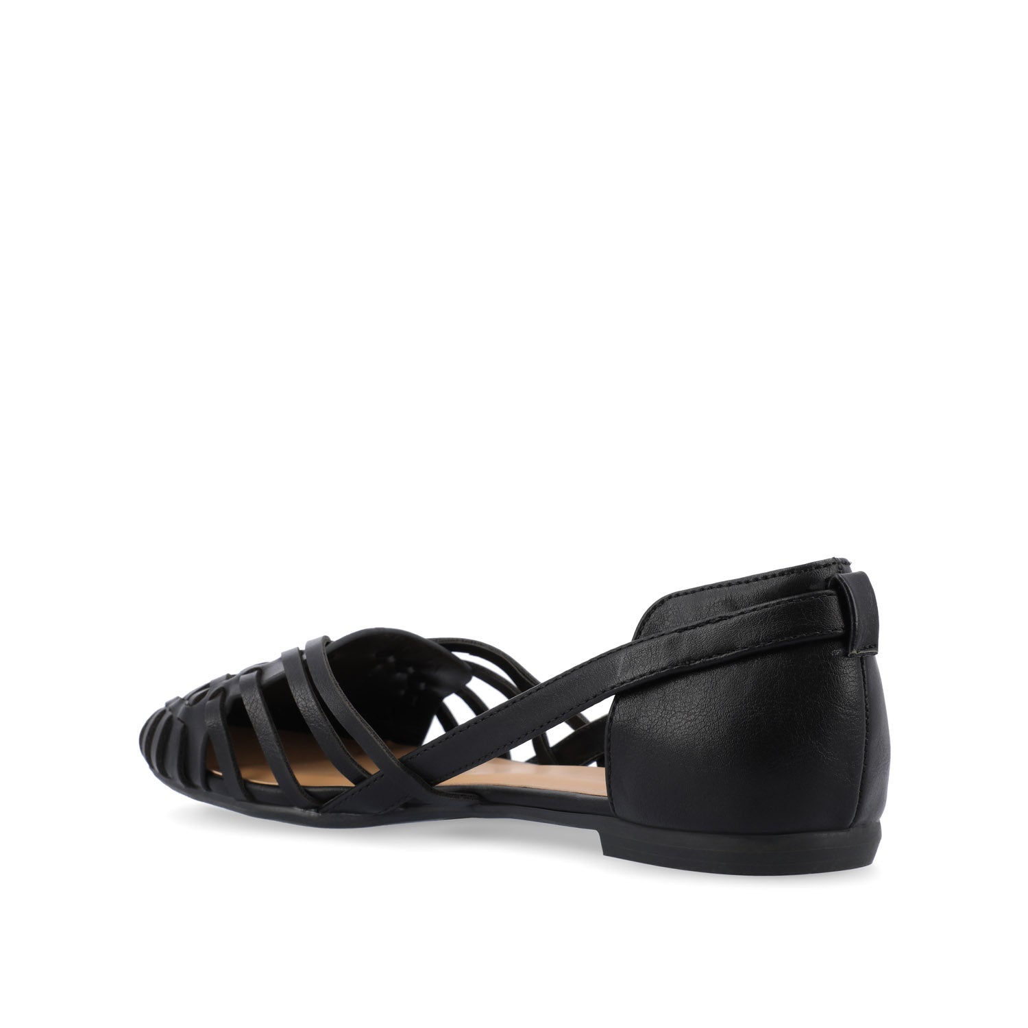 Journee EKKO WOVEN FLATS IN VEGAN LEATHER - Black PU