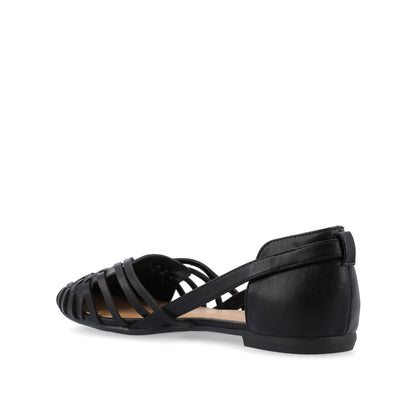 Journee EKKO WOVEN FLATS IN VEGAN LEATHER - Black PU