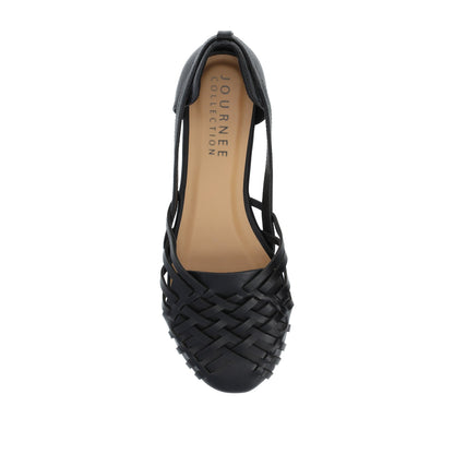 Journee EKKO WOVEN FLATS IN VEGAN LEATHER - Black PU