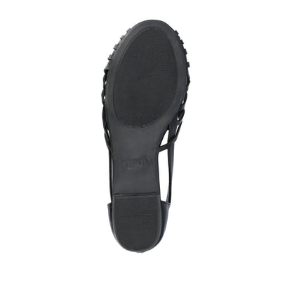 Journee EKKO WOVEN FLATS IN VEGAN LEATHER - Black PU