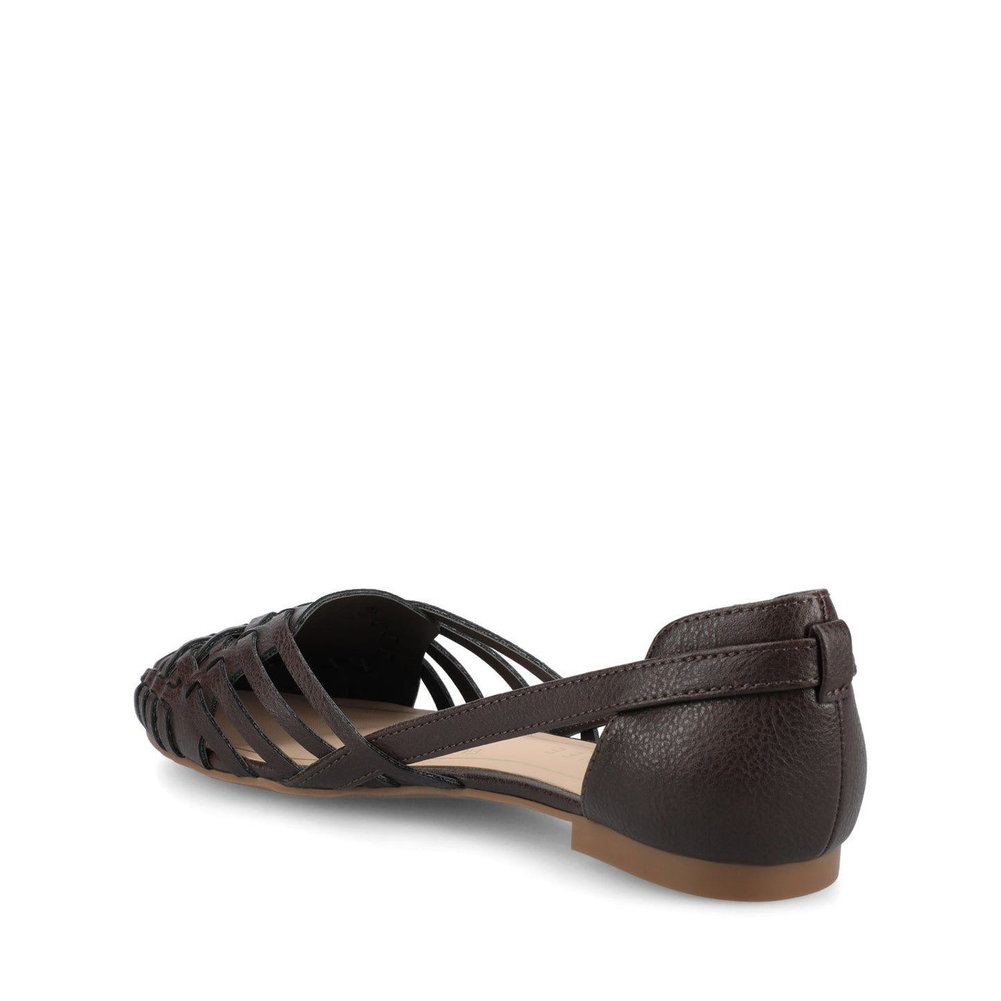 Journee EKKO WOVEN FLATS IN VEGAN LEATHER - Brown PU