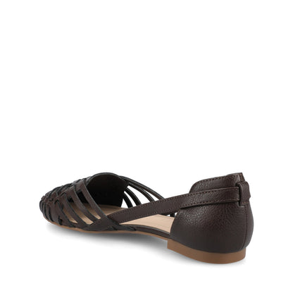 Journee EKKO WOVEN FLATS IN VEGAN LEATHER - Brown PU