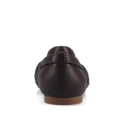Journee EKKO WOVEN FLATS IN VEGAN LEATHER - Brown PU