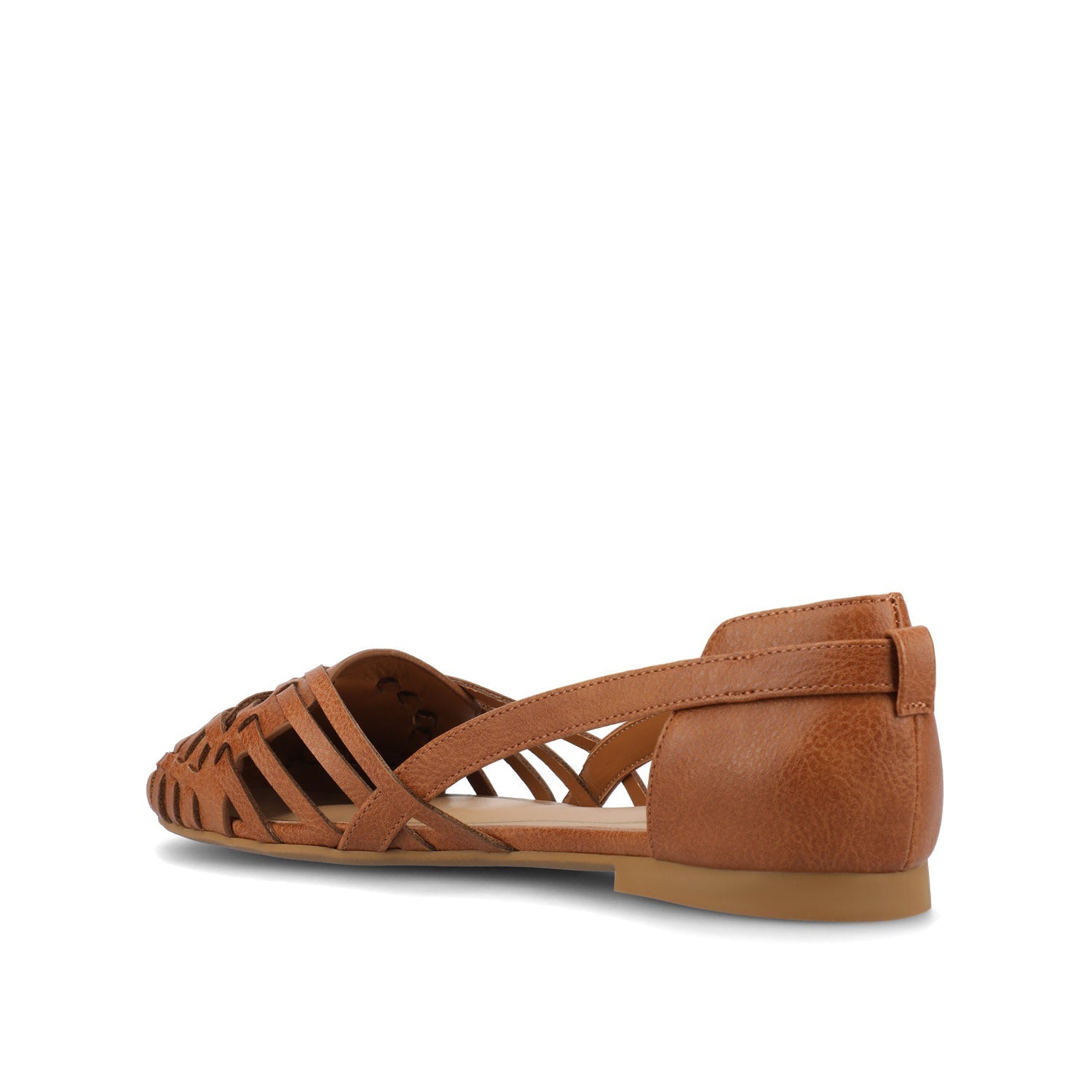Journee EKKO WOVEN FLATS IN VEGAN LEATHER - Cognac PU