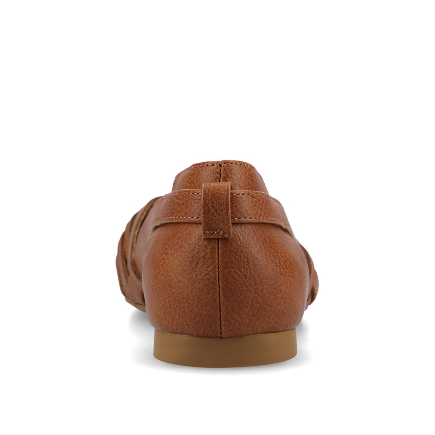 Journee EKKO WOVEN FLATS IN VEGAN LEATHER - Cognac PU