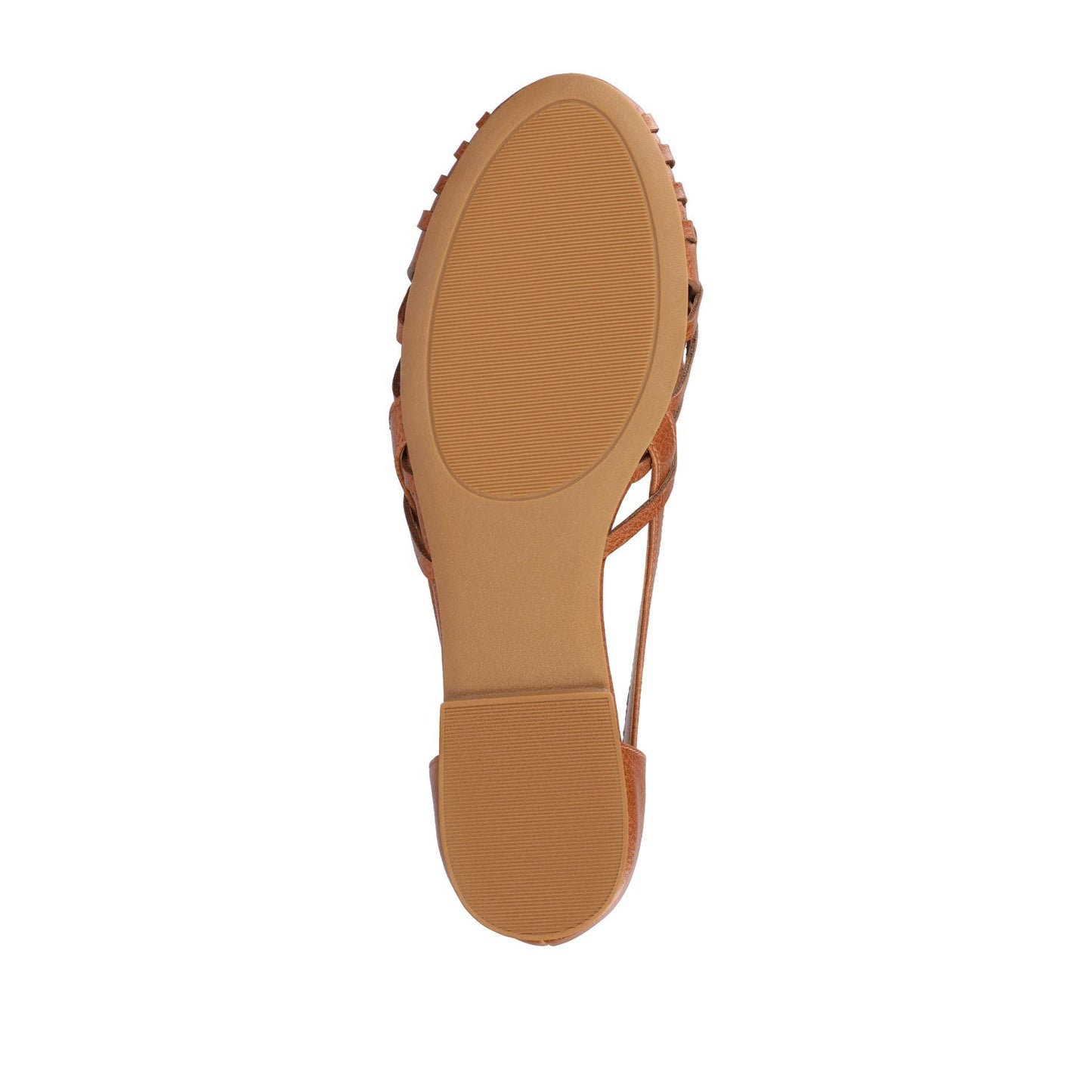 Journee EKKO WOVEN FLATS IN VEGAN LEATHER - Cognac PU