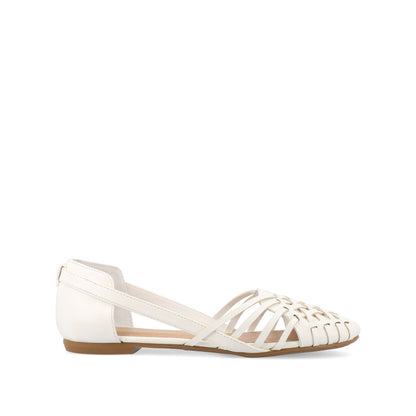 Journee EKKO WOVEN FLATS IN VEGAN LEATHER - White PU