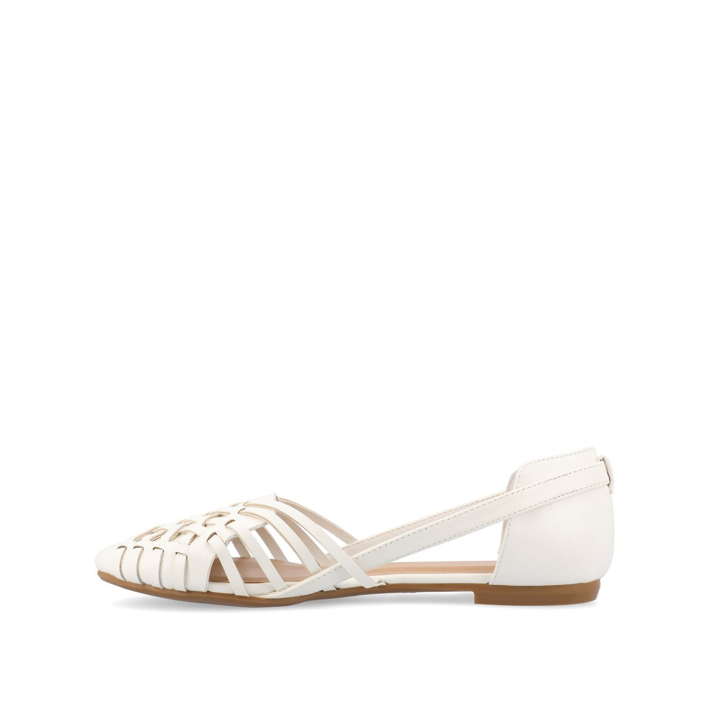 Journee EKKO WOVEN FLATS IN VEGAN LEATHER - White PU