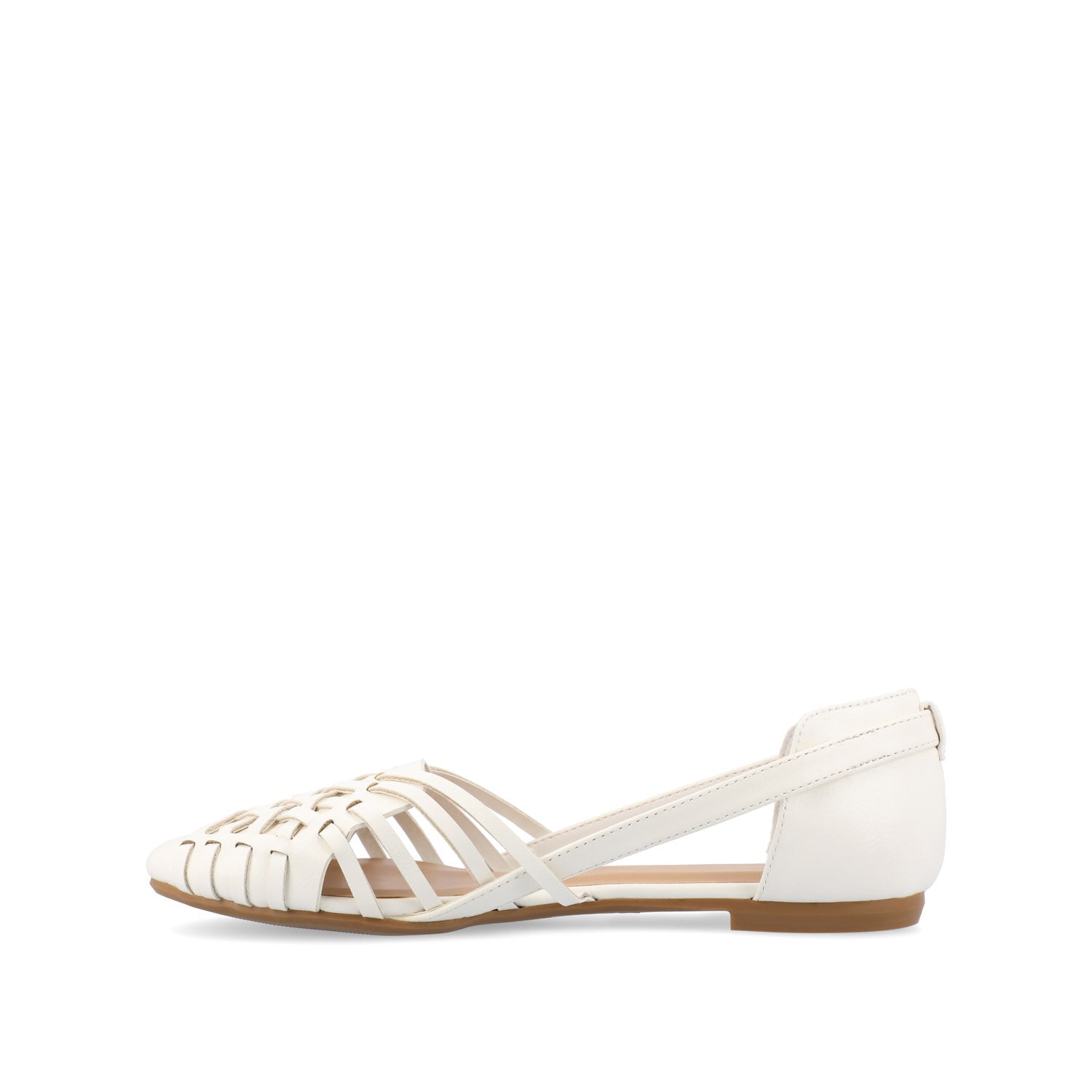 Journee EKKO WOVEN FLATS IN VEGAN LEATHER - White PU