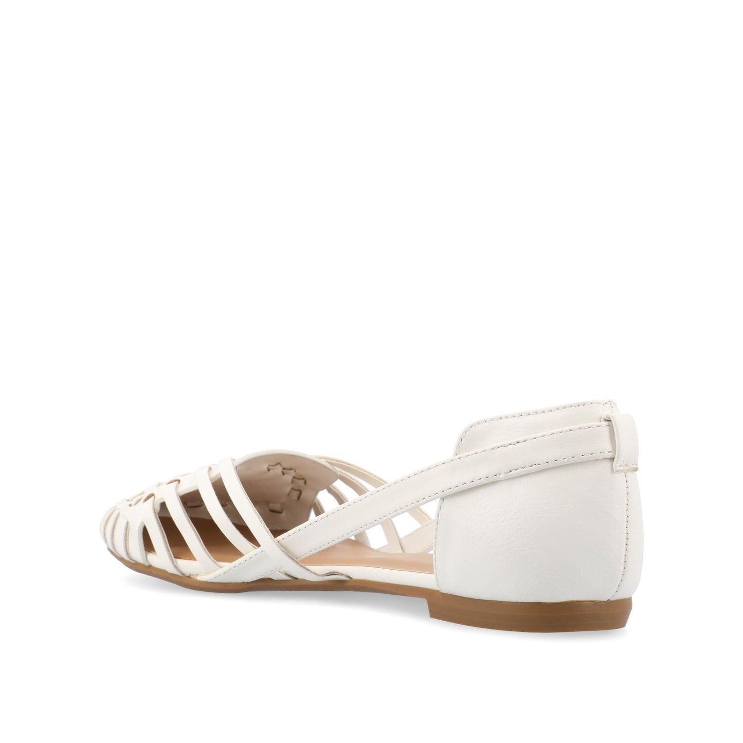 Journee EKKO WOVEN FLATS IN VEGAN LEATHER - White PU
