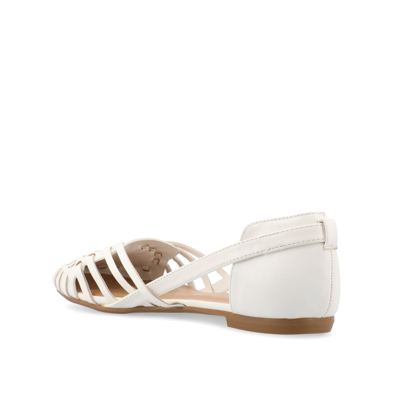 Journee EKKO WOVEN FLATS IN VEGAN LEATHER - White PU