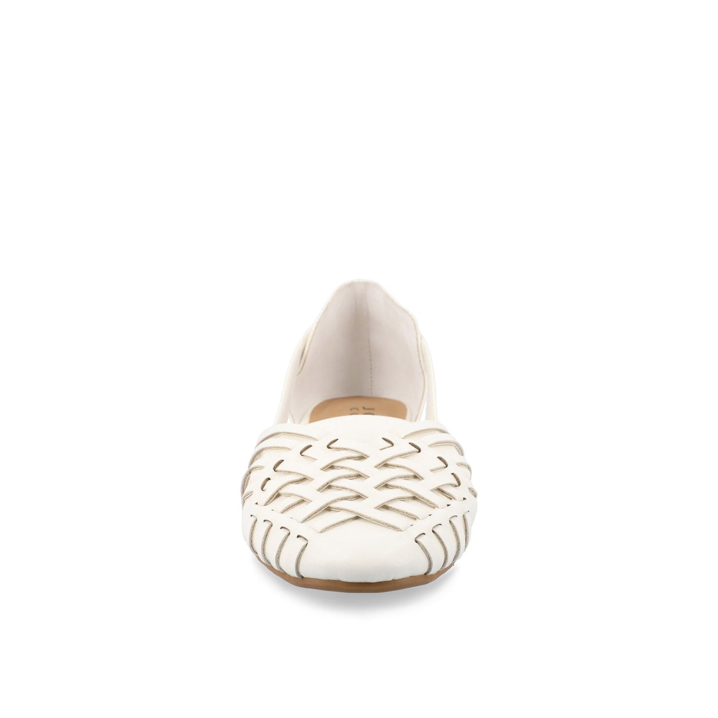 Journee EKKO WOVEN FLATS IN VEGAN LEATHER - White PU