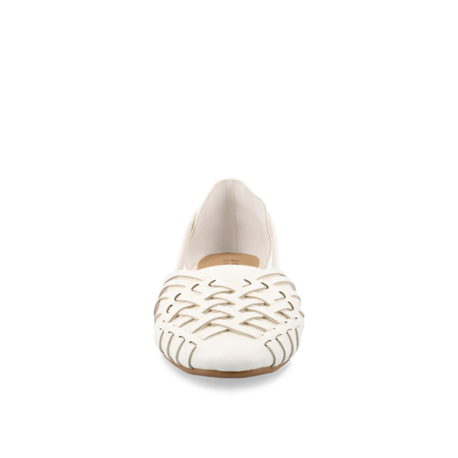 Journee EKKO WOVEN FLATS IN VEGAN LEATHER - White PU
