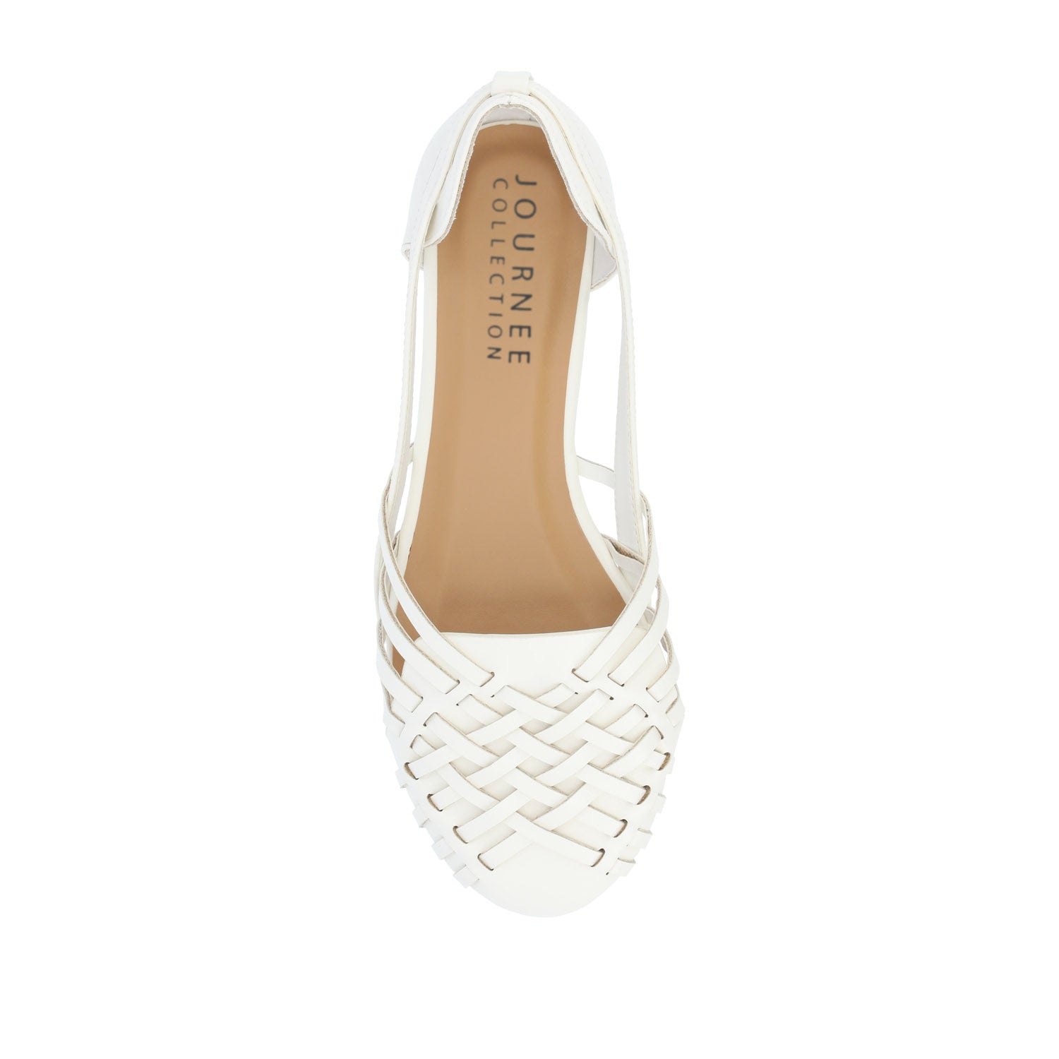 Journee EKKO WOVEN FLATS IN VEGAN LEATHER - White PU