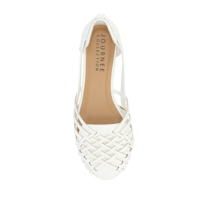 Journee EKKO WOVEN FLATS IN VEGAN LEATHER - White PU