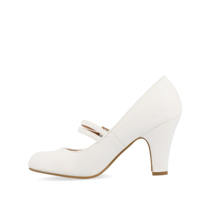 Journee WINDY CROCO MARY JANE PUMP HEELS IN WIDE - White