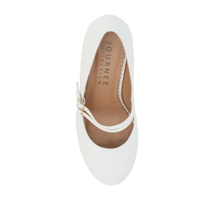 Journee WINDY CROCO MARY JANE PUMP HEELS IN WIDE - White