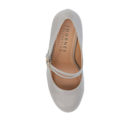 Journee WINDY CROCO MARY JANE PUMP HEELS IN WIDE - Grey