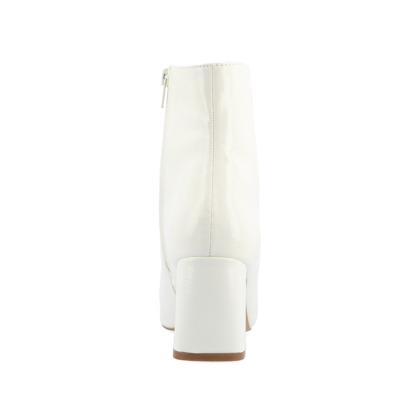 Journee HAYLINN SQUARE TOE BOOTIES IN WIDE WIDTH - White Patent