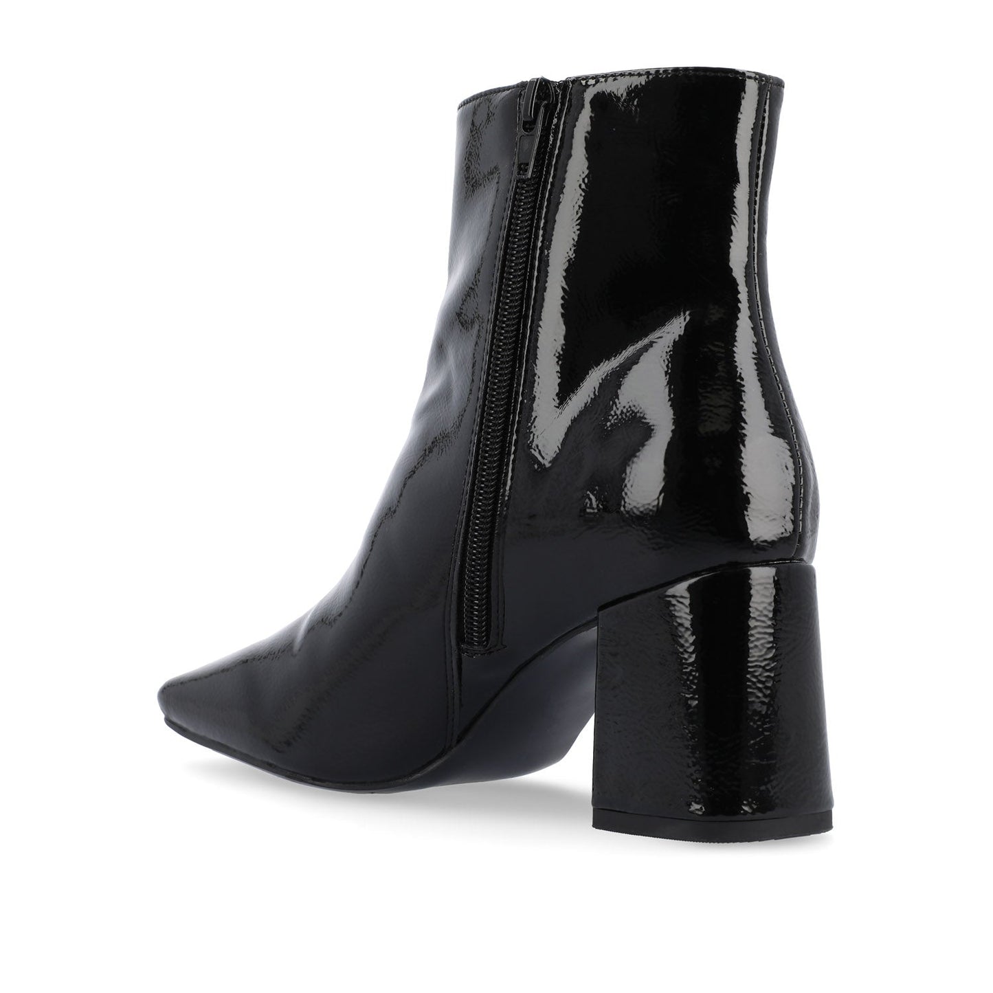 Journee HAYLINN SQUARE TOE BOOTIES IN WIDE WIDTH - Black Patent