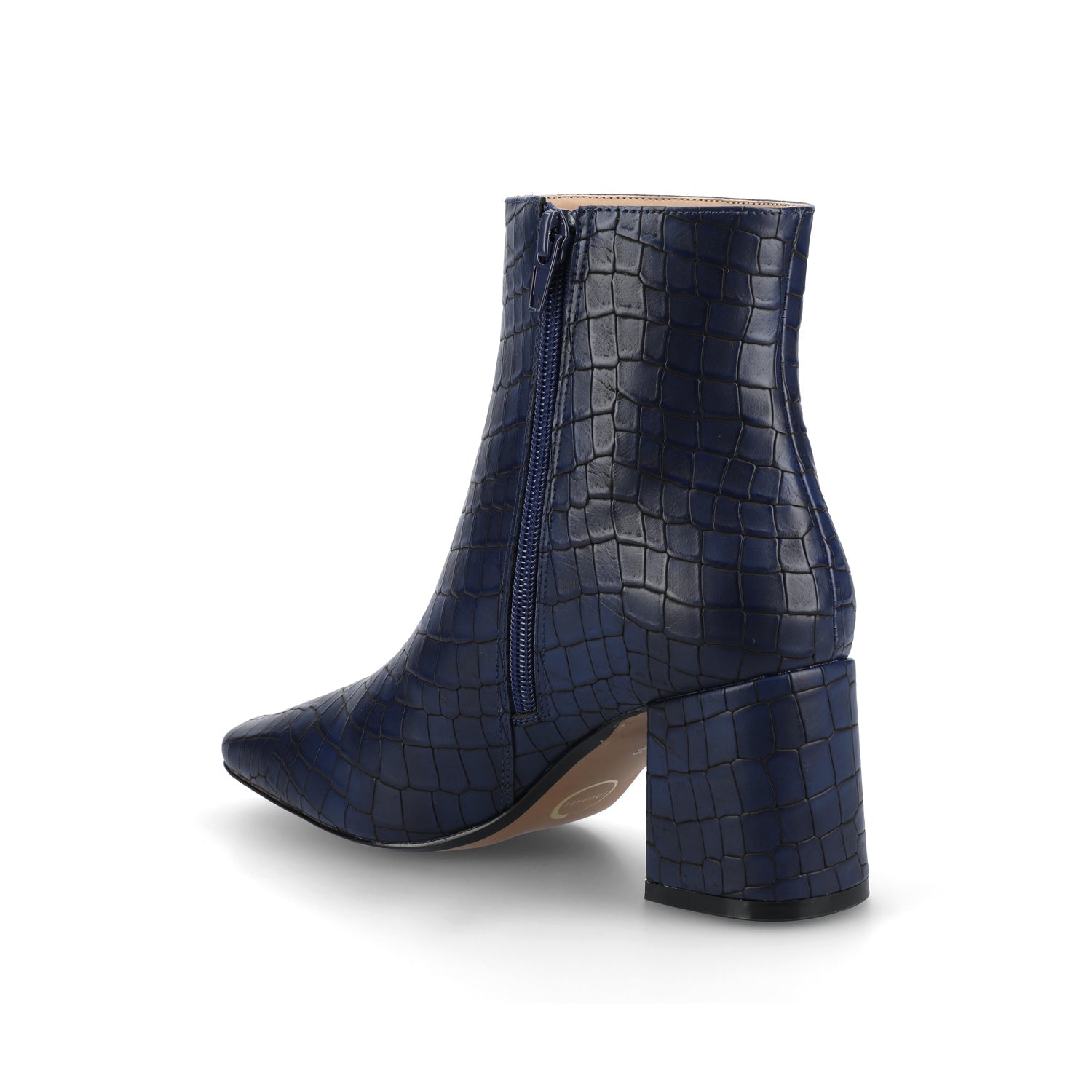 Journee HAYLINN SQUARE TOE BOOTIES IN WIDE WIDTH - Blue Croco