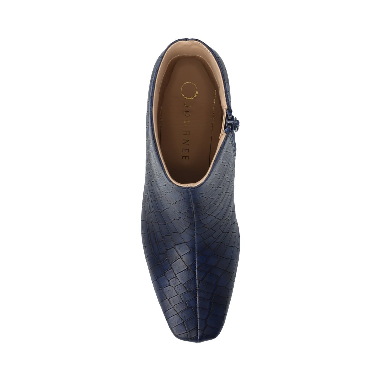 Journee HAYLINN SQUARE TOE BOOTIES IN WIDE WIDTH - Blue Croco