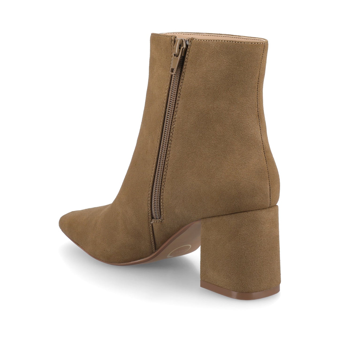 Journee HAYLINN SQUARE TOE BOOTIES IN WIDE WIDTH - Taupe Suede
